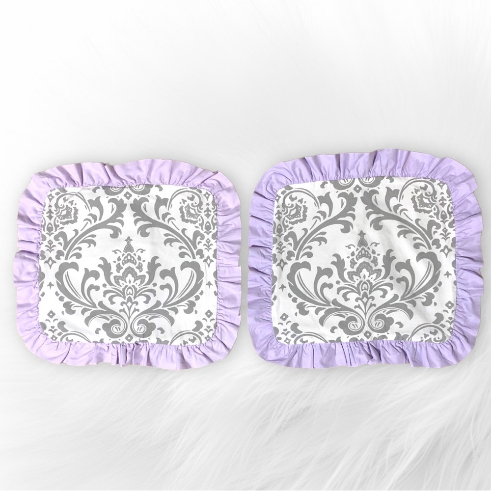 Carousel Designs Lilac and Gray Traditions Damask Decorative Pillow Square Shams